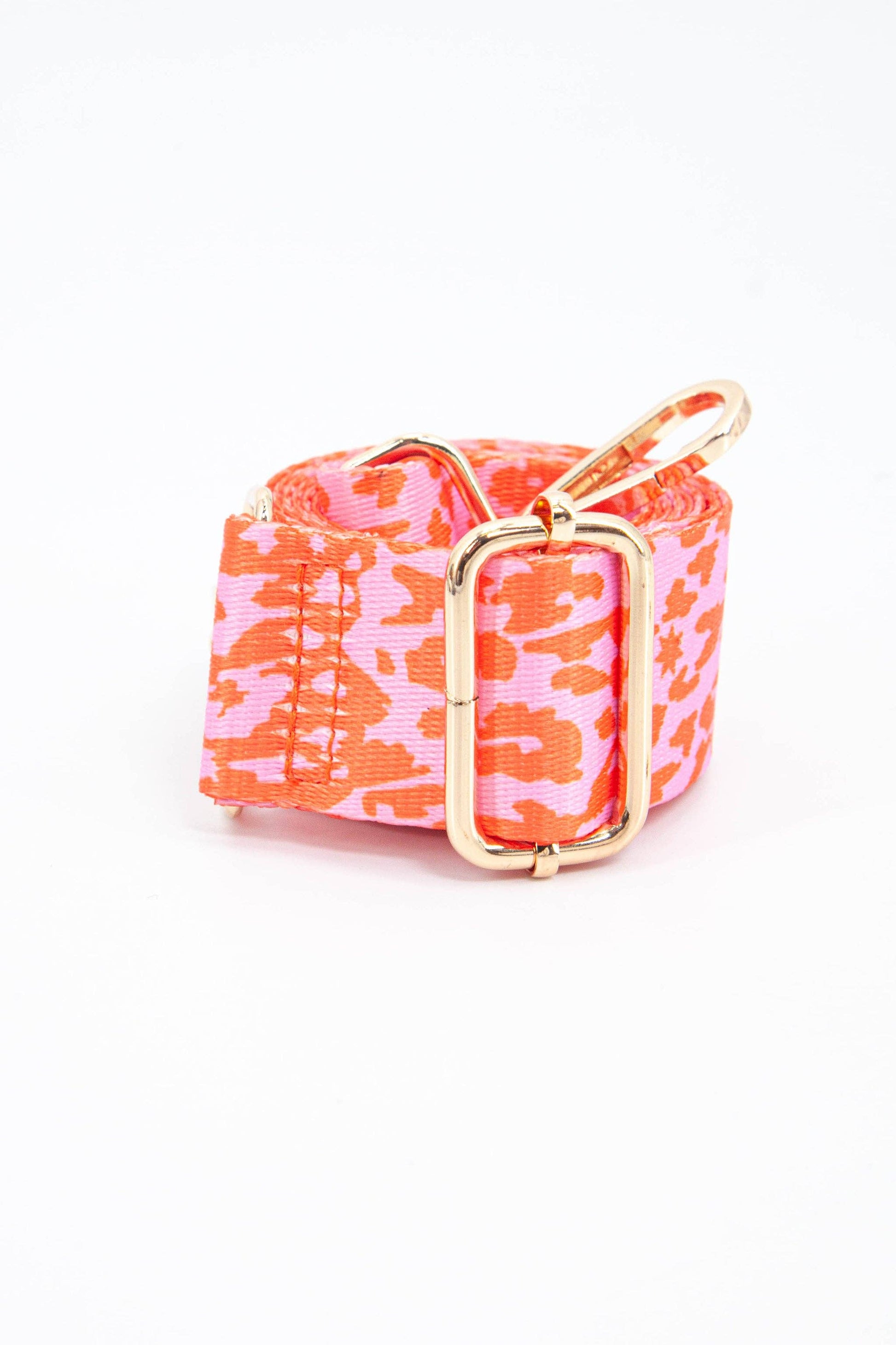 Two Tone Animal and Star Print Bag Strap in Pink & Orange - Pursenalities_uk