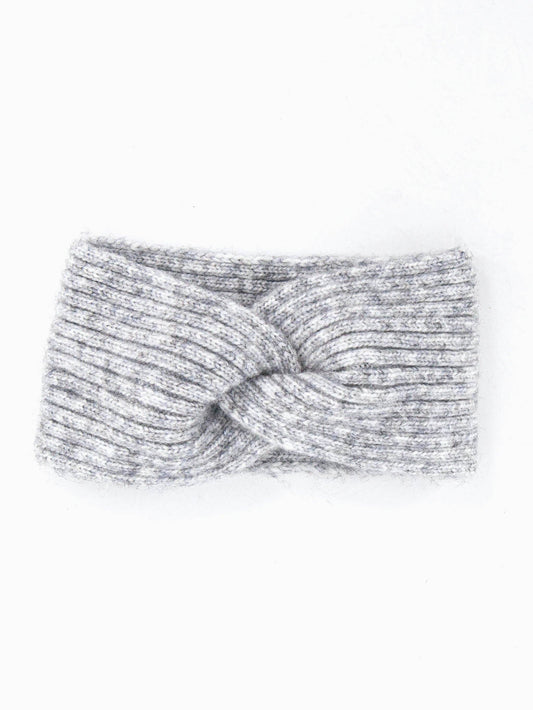 Selena Knitted Headband - Grey, Ribbed - Pursenalities_uk