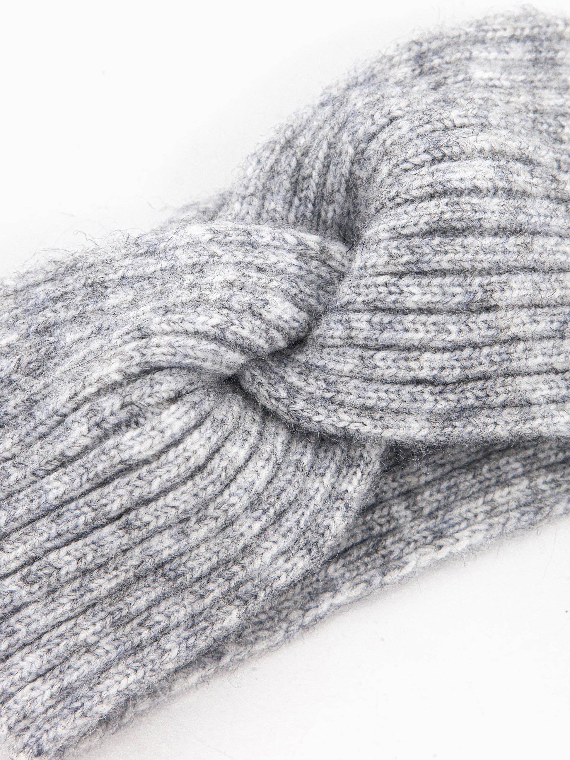 Selena Knitted Headband - Grey, Ribbed - Pursenalities_uk