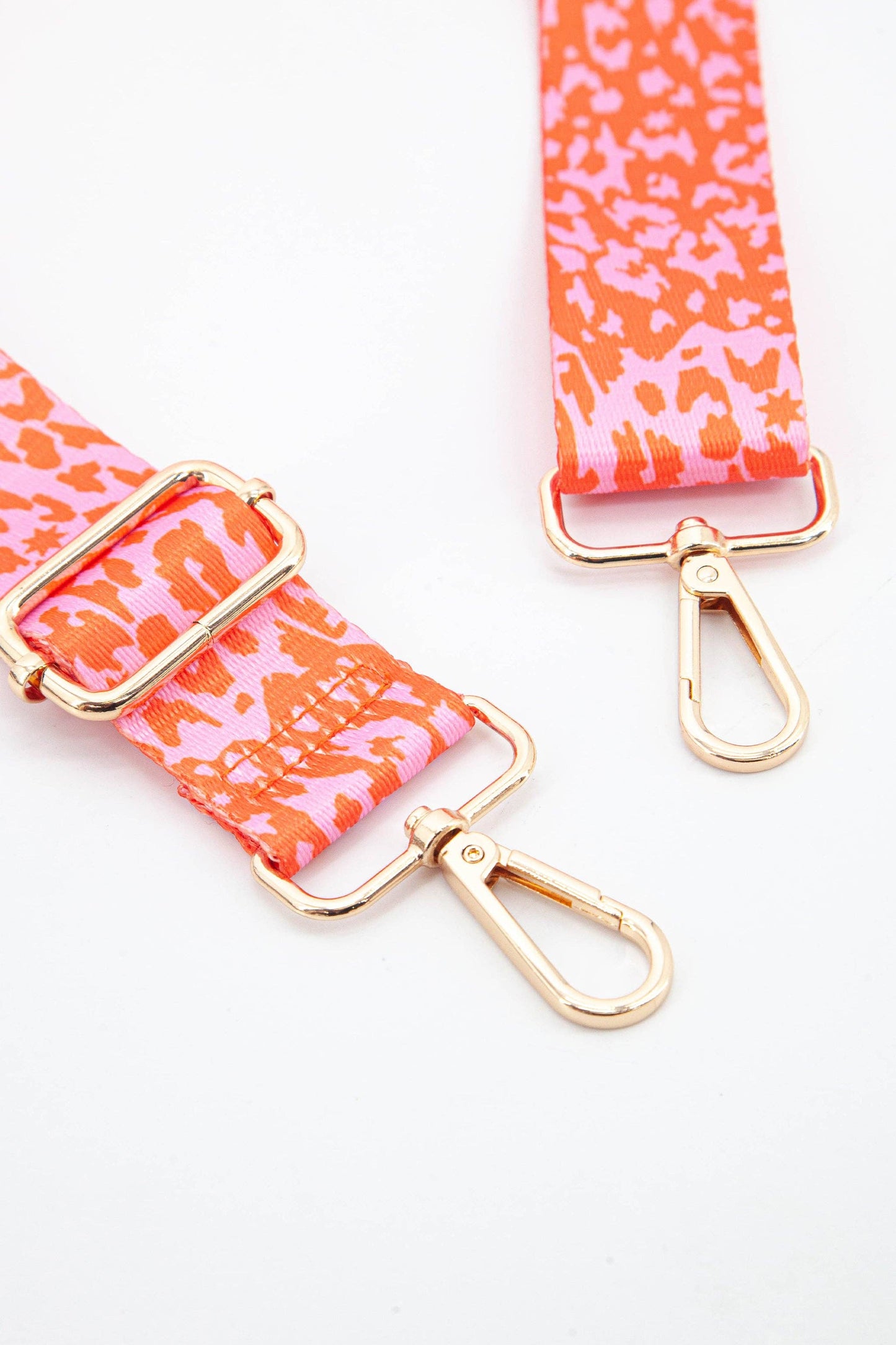 Two Tone Animal and Star Print Bag Strap in Pink & Orange - Pursenalities_uk