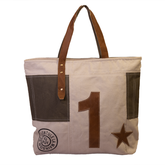 "1" Star Canvas Tote (386) - Pursenalities_uk