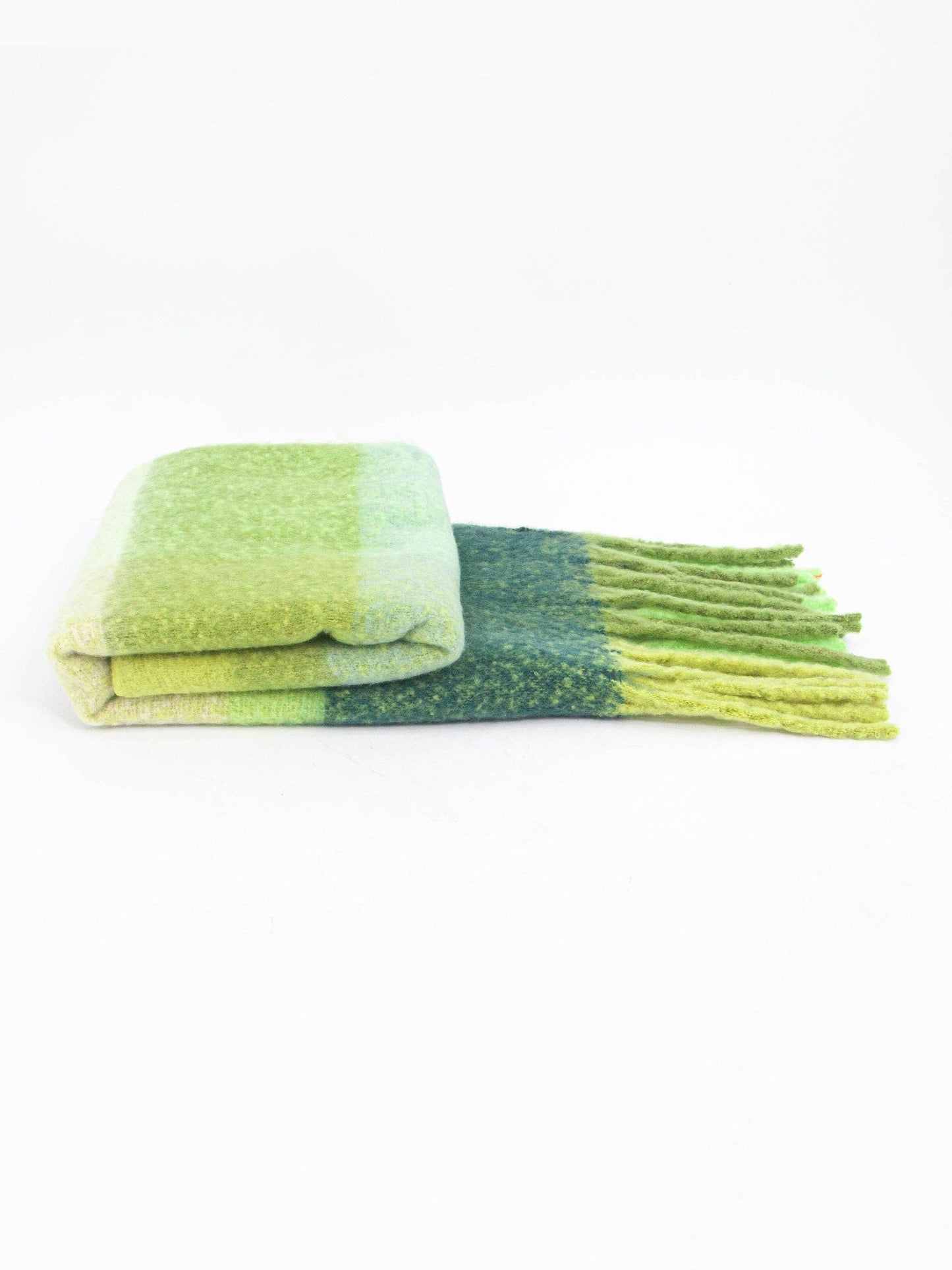 Allie Heavyweight Scarf - Green, Square Colour Block - Pursenalities_uk