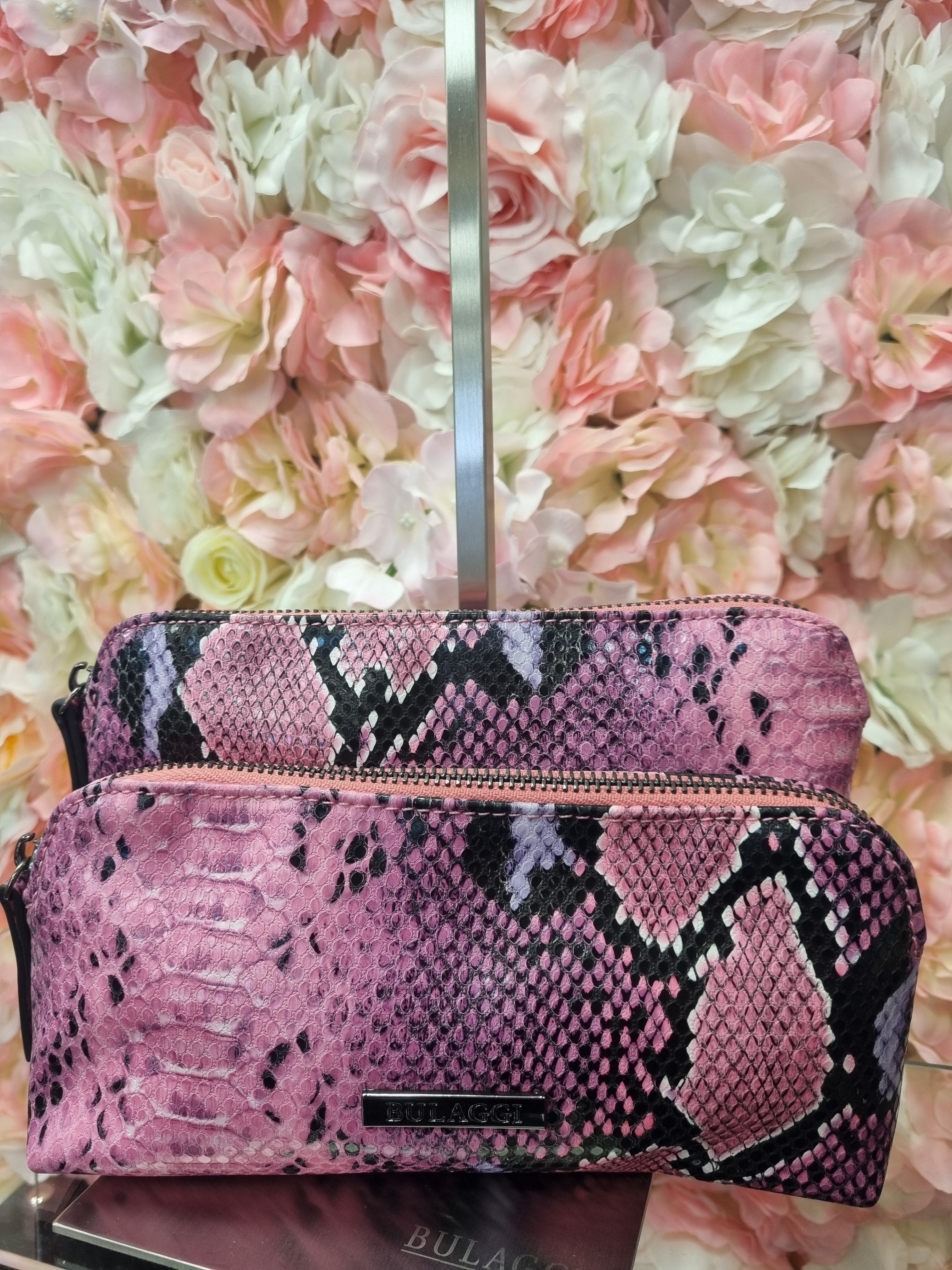 Bulaggi Hot pink snakeskin print belt bag