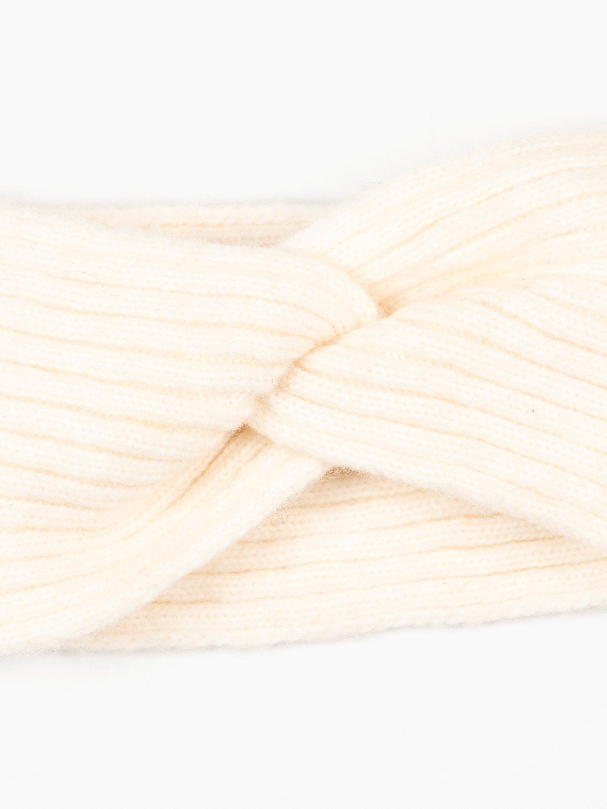 Selena Knitted Headband - Cream, Ribbed - Pursenalities_uk