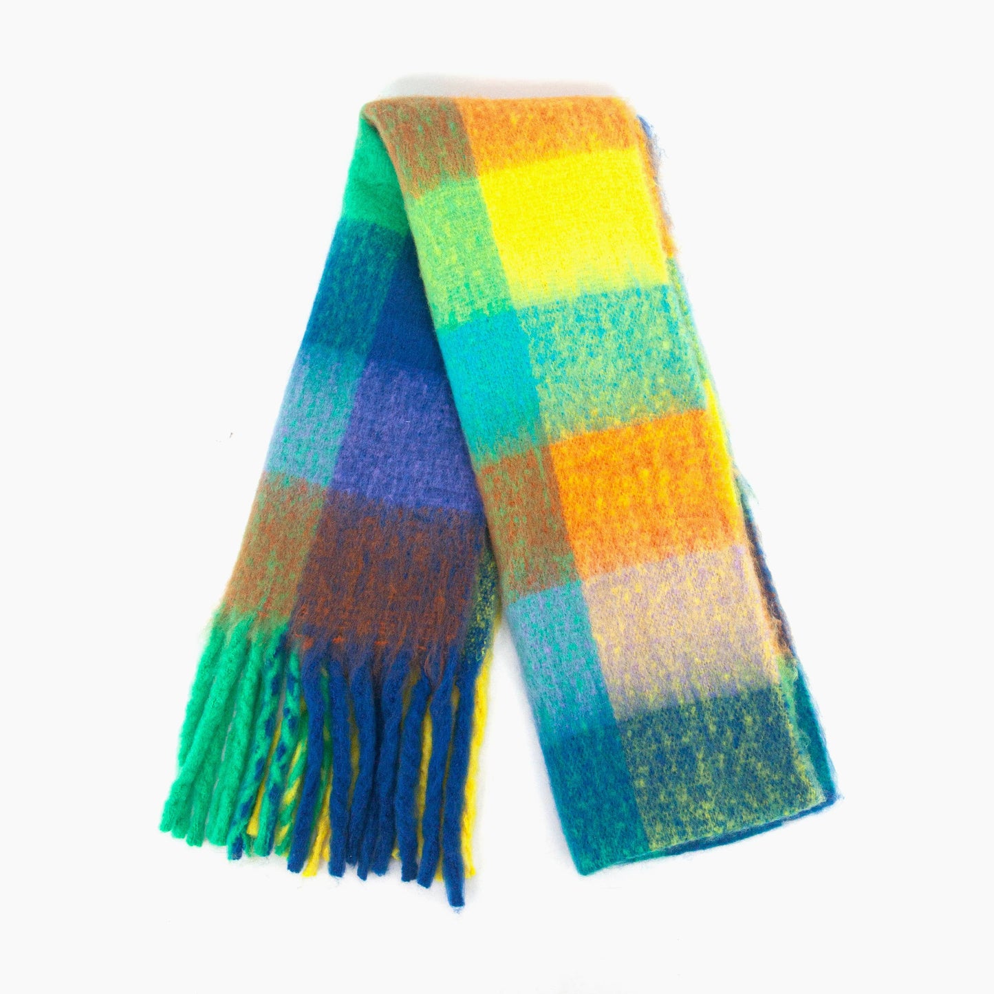 Allie Heavyweight Scarf - Multi, Square Colour Block - Pursenalities_uk