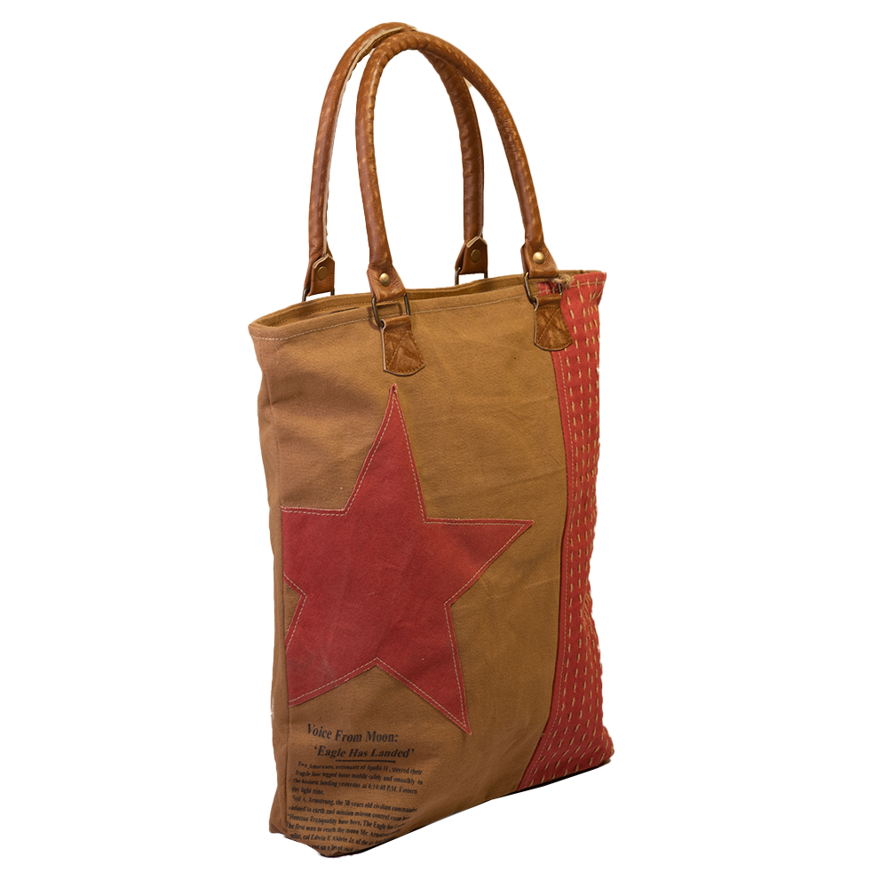 Red Star Vintage Canvas Shopper (595) - Pursenalities_uk