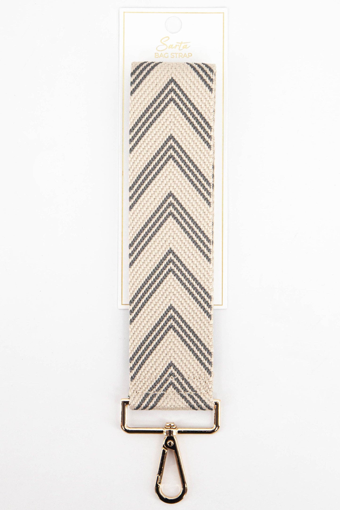 Woven Two Tone Chevron Print Wrist Strap in Khaki - Pursenalities_uk