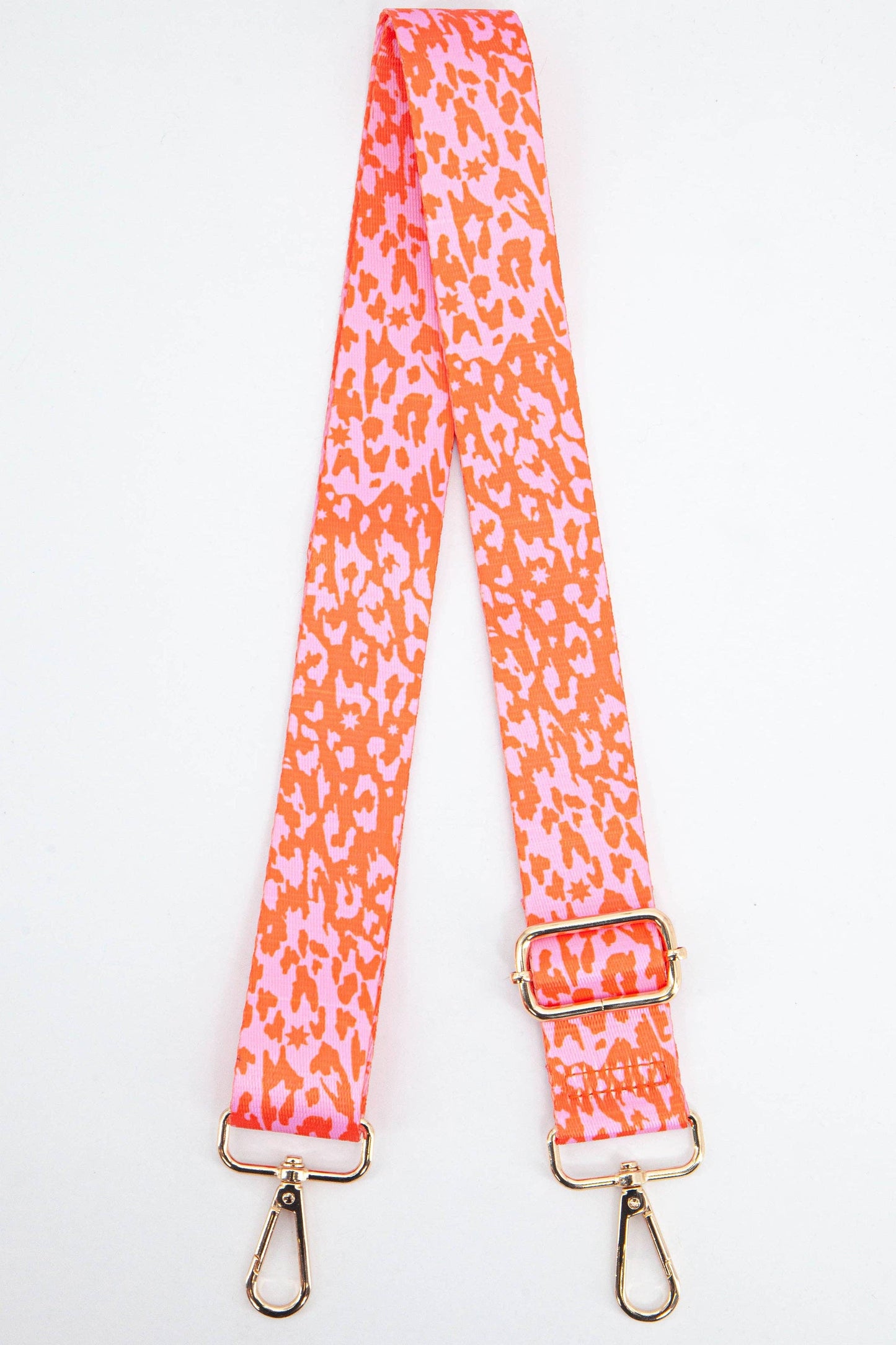 Two Tone Animal and Star Print Bag Strap in Pink & Orange - Pursenalities_uk