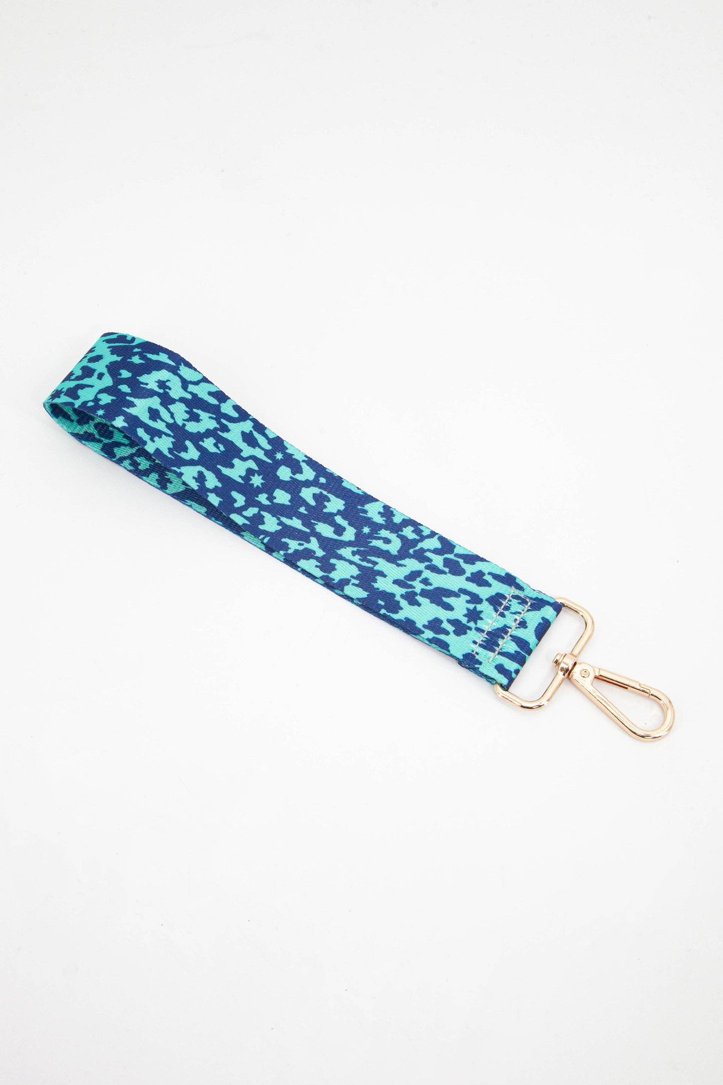 Two Tone Animal & Star Print Wrist Strap in Aqua & Navy Blue - Pursenalities_uk