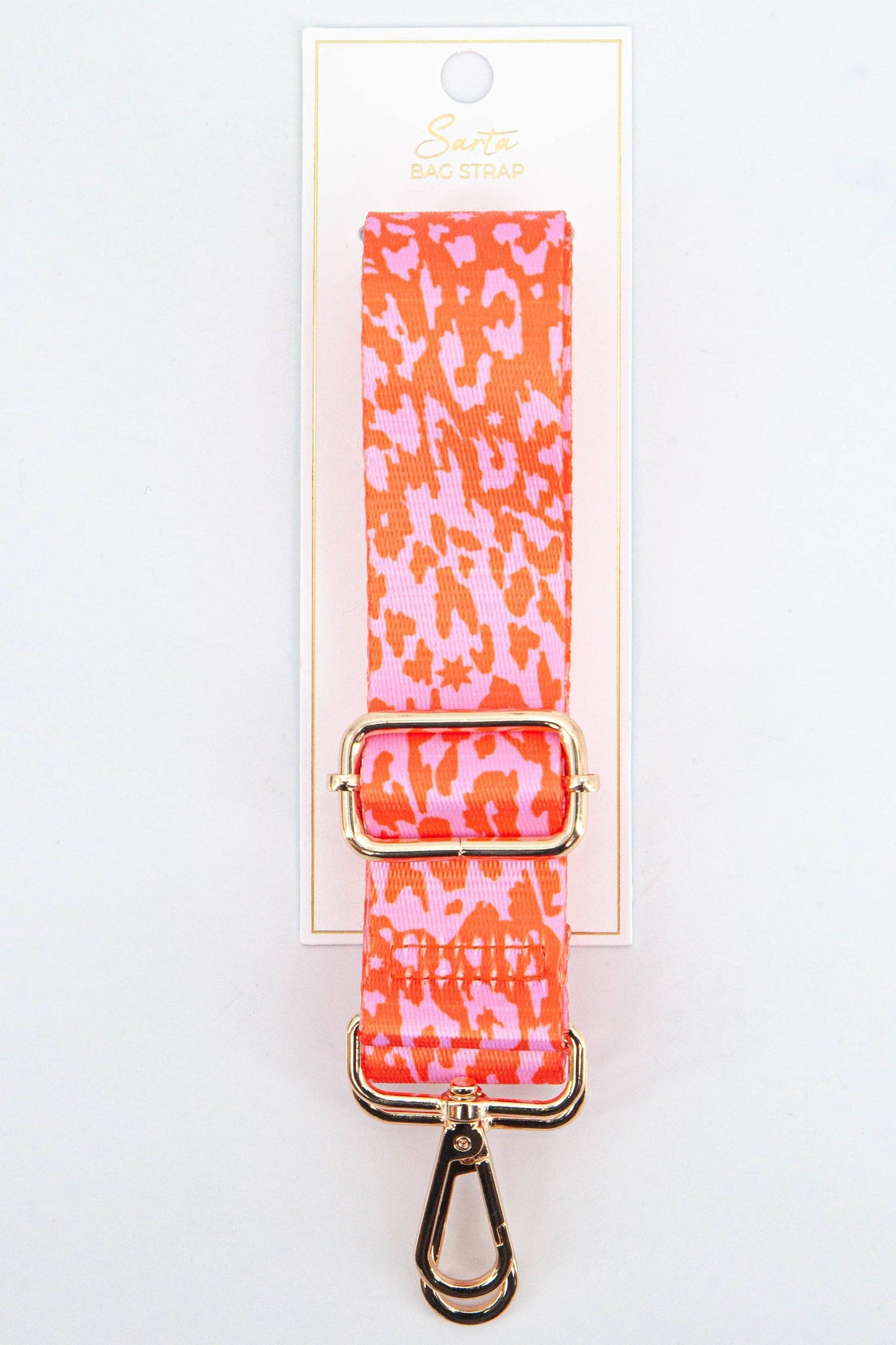 Two Tone Animal and Star Print Bag Strap in Pink & Orange - Pursenalities_uk