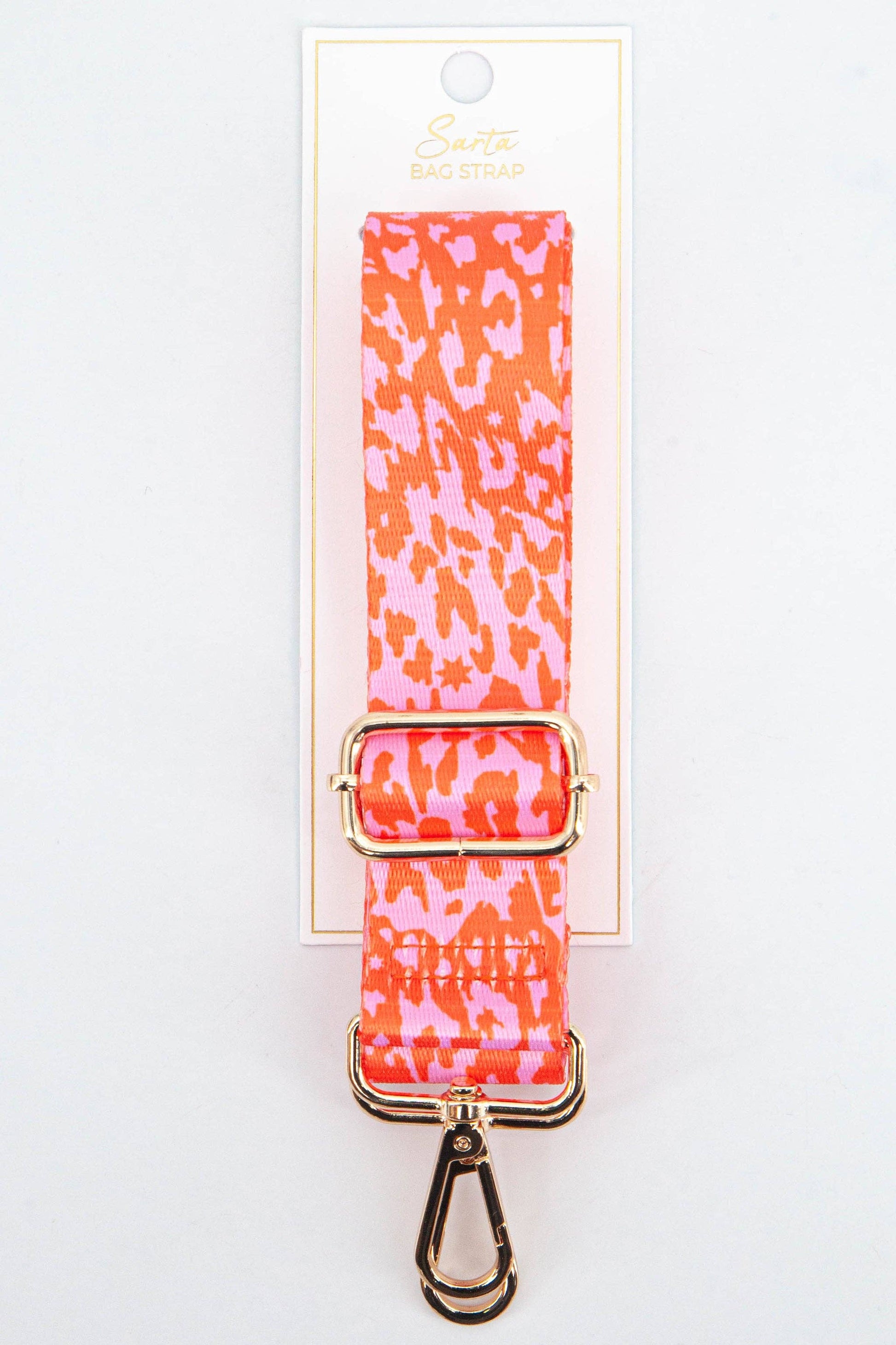 Two Tone Animal and Star Print Bag Strap in Pink & Orange - Pursenalities_uk