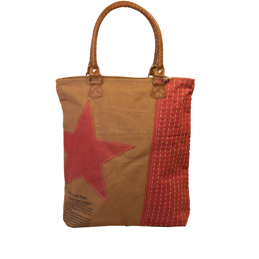 Red Star Vintage Canvas Shopper (595) - Pursenalities_uk