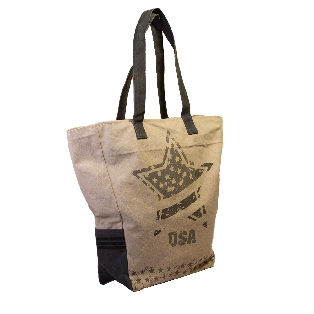 'USA' Star Canvas Shopper (382) - Pursenalities_uk