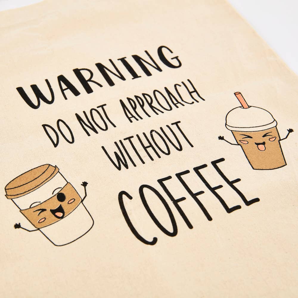 Warning Do Not Approach Without Coffee - Tote Bag - Pursenalities_uk