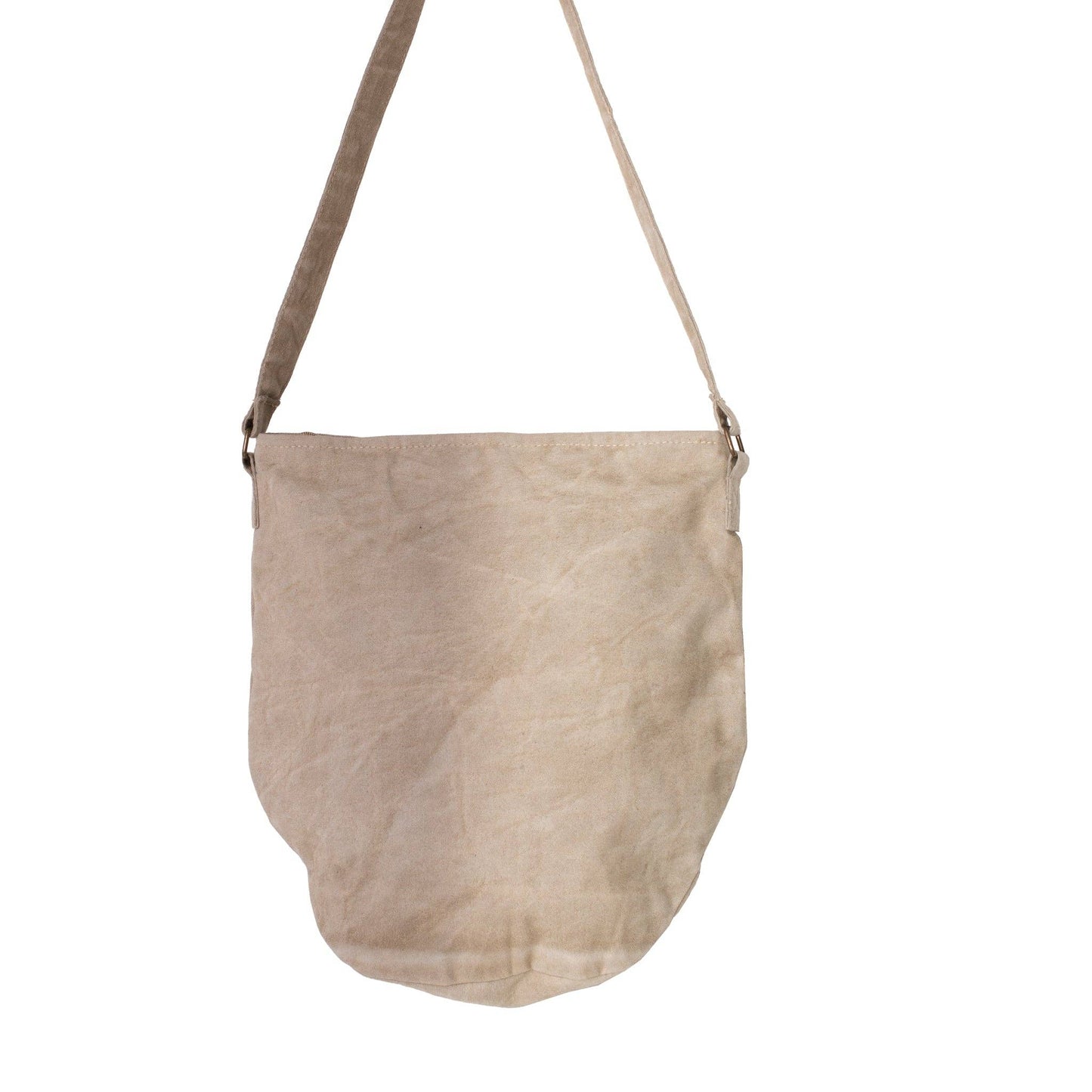 Beige/Khaki Upcycled Canvas Bucket Shoulder Bag (402) - Pursenalities_uk