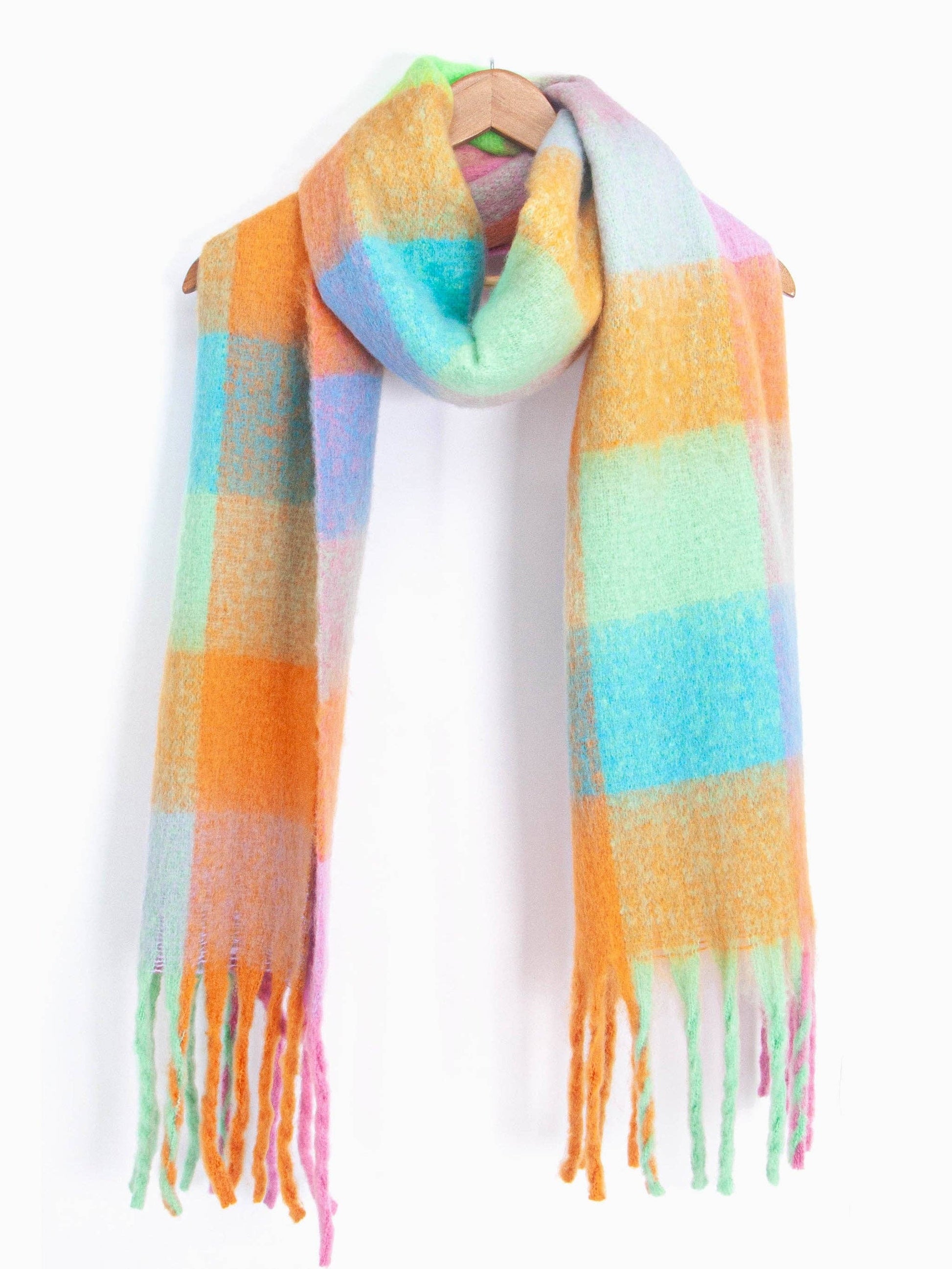 Allie Heavyweight Scarf - Pastel, Square Colour Block - Pursenalities_uk