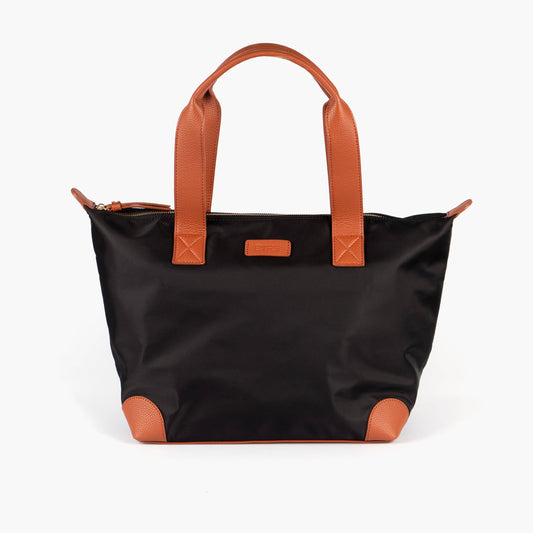 Harlowe Classic Tote Bag - Black, Nylon/PU