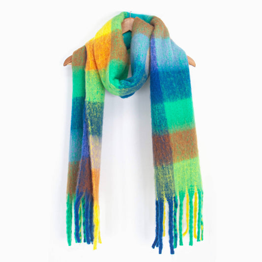 Allie Heavyweight Scarf - Multi, Square Colour Block - Pursenalities_uk