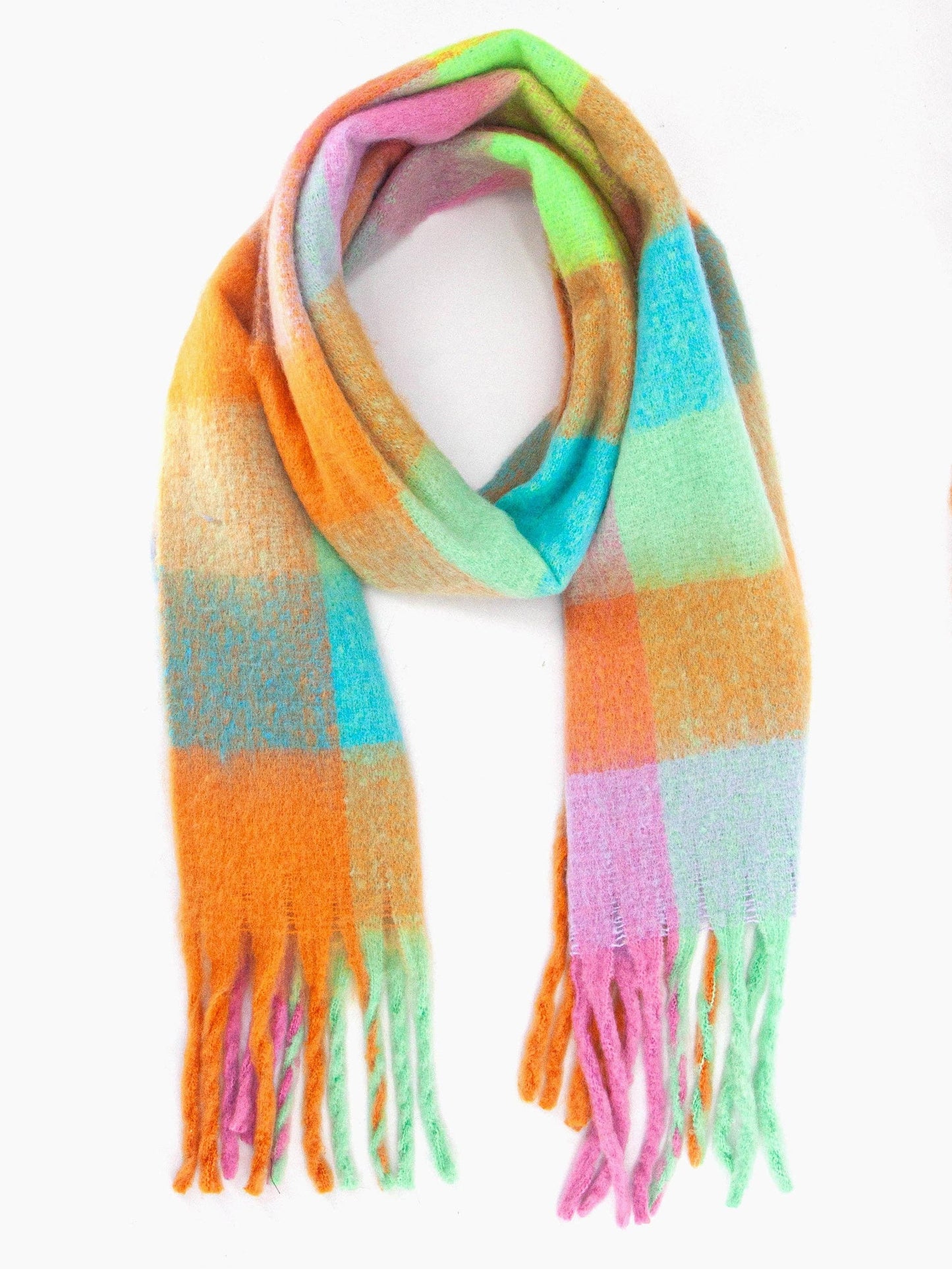 Allie Heavyweight Scarf - Pastel, Square Colour Block - Pursenalities_uk