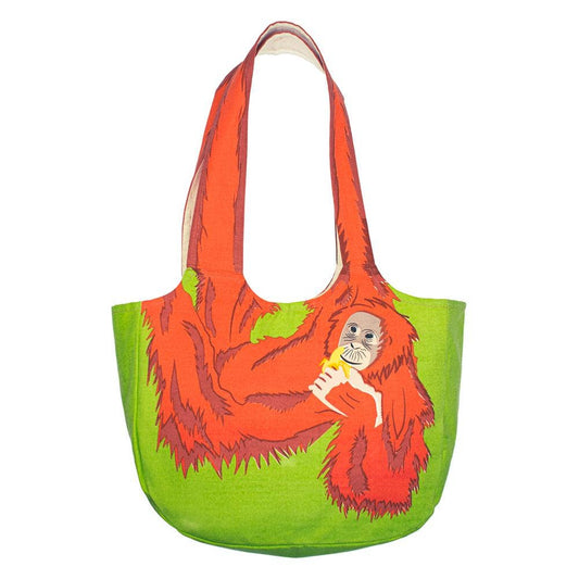 Shoulder Bag, Cotton, Orangutan - Pursenalities_uk