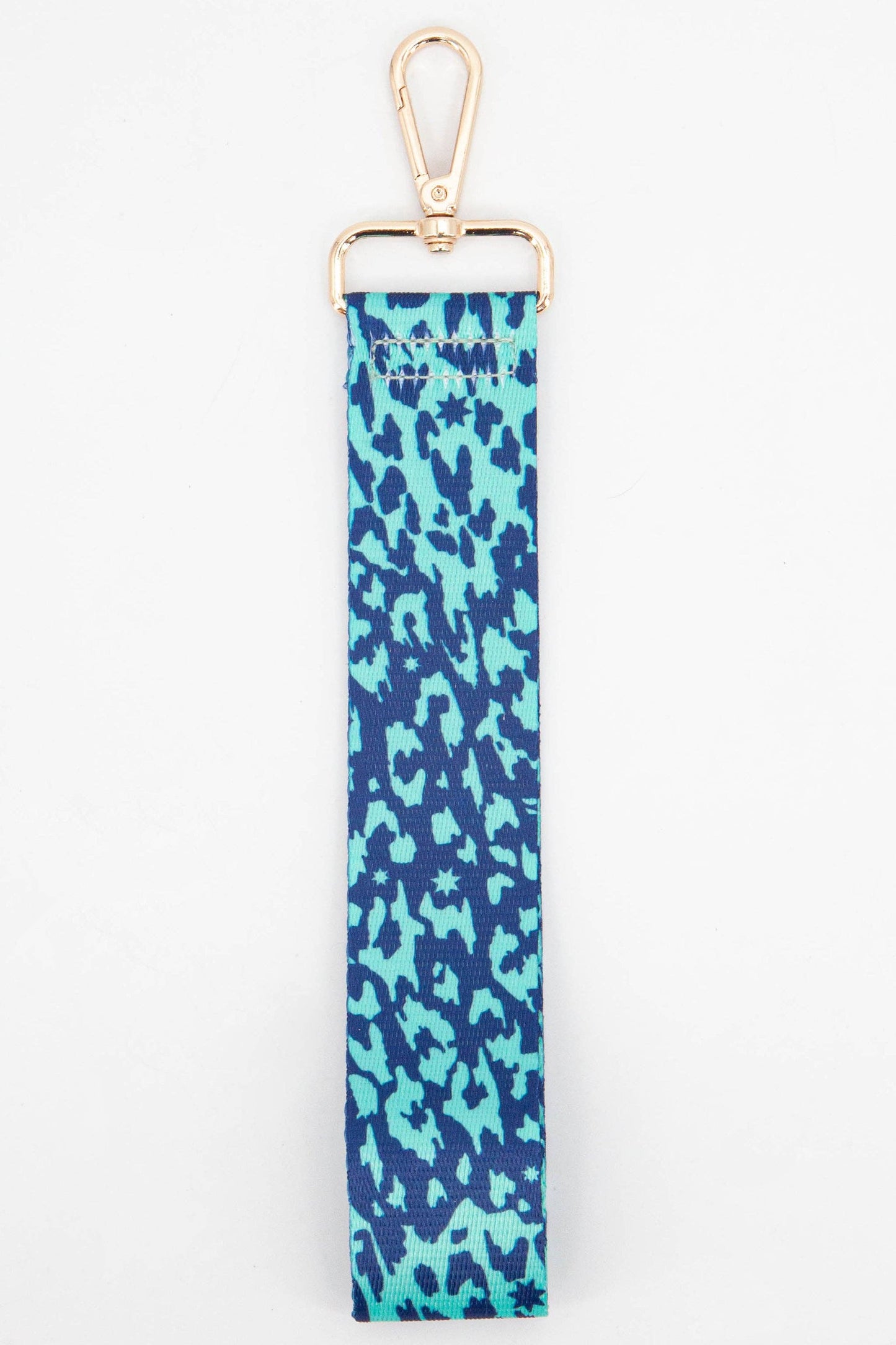 Two Tone Animal & Star Print Wrist Strap in Aqua & Navy Blue - Pursenalities_uk