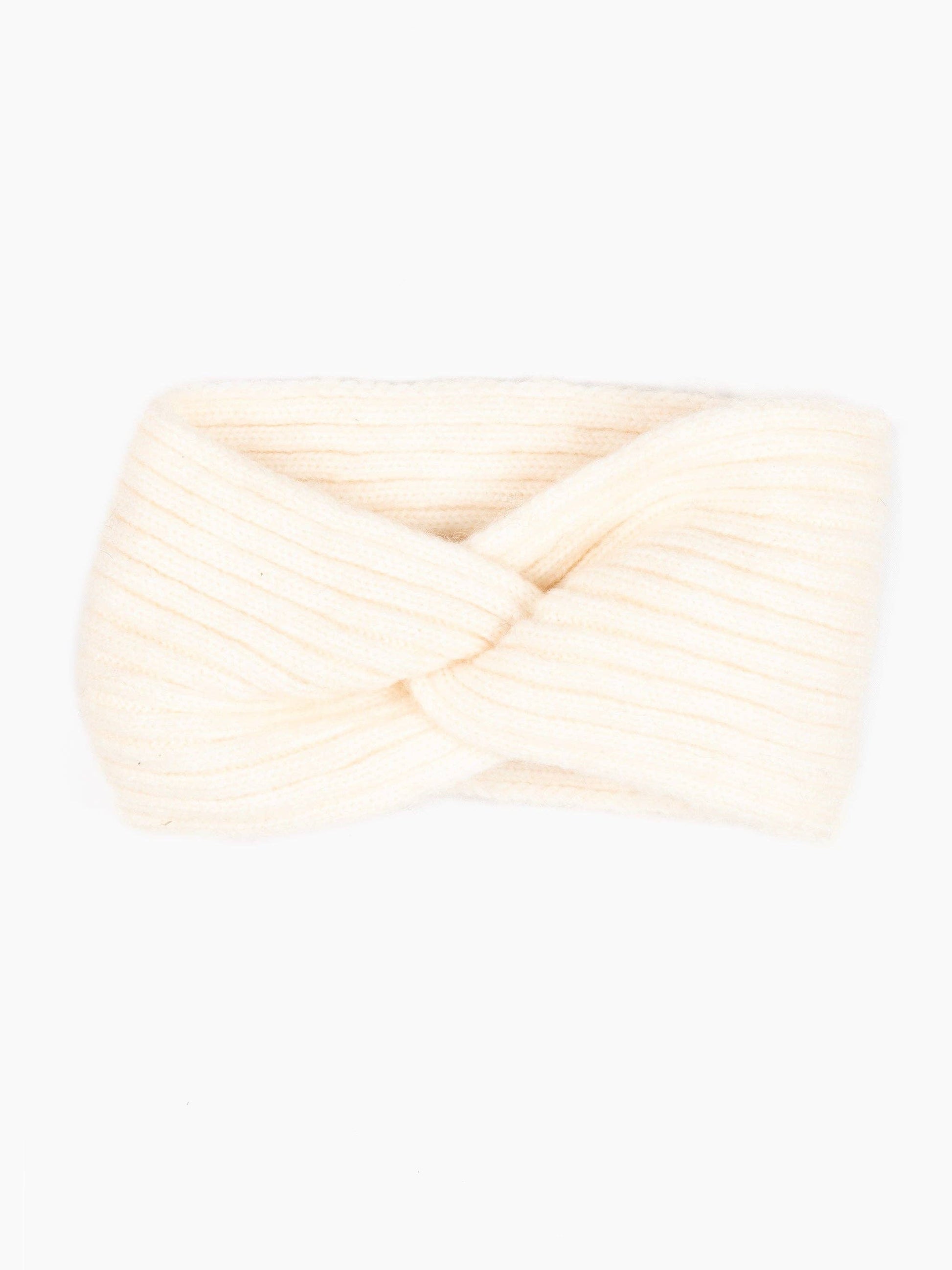 Selena Knitted Headband - Cream, Ribbed - Pursenalities_uk